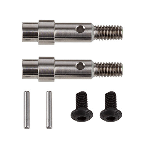 RC10B6 FT Hex Adapter Front Axles, titanium ASC-71181
