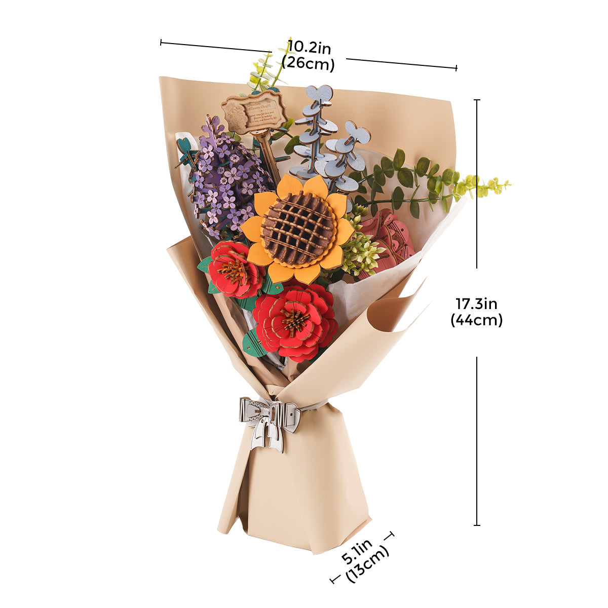 Rowood Flower Bouquet DIY 3D Wooden Model Kit, ROETW01H