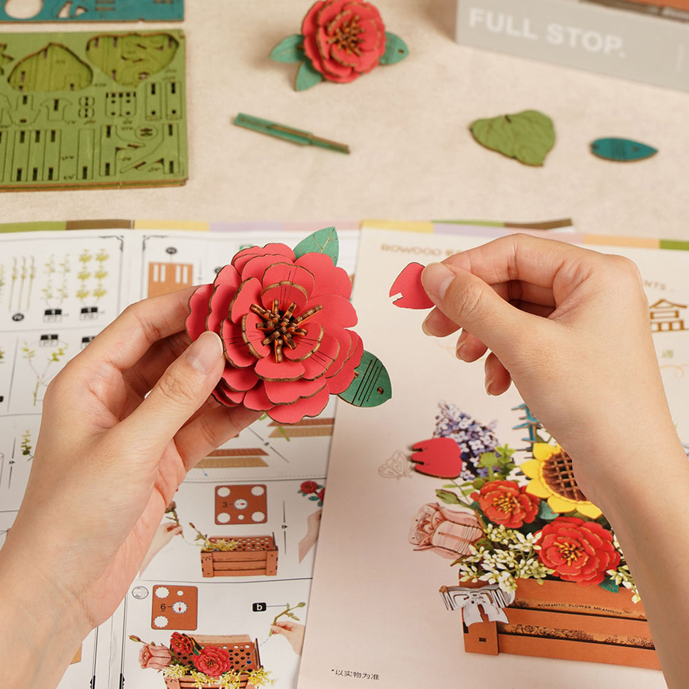 Rowood Flower Bloom Box DIY 3D Wooden Model Kit, ROETW02H