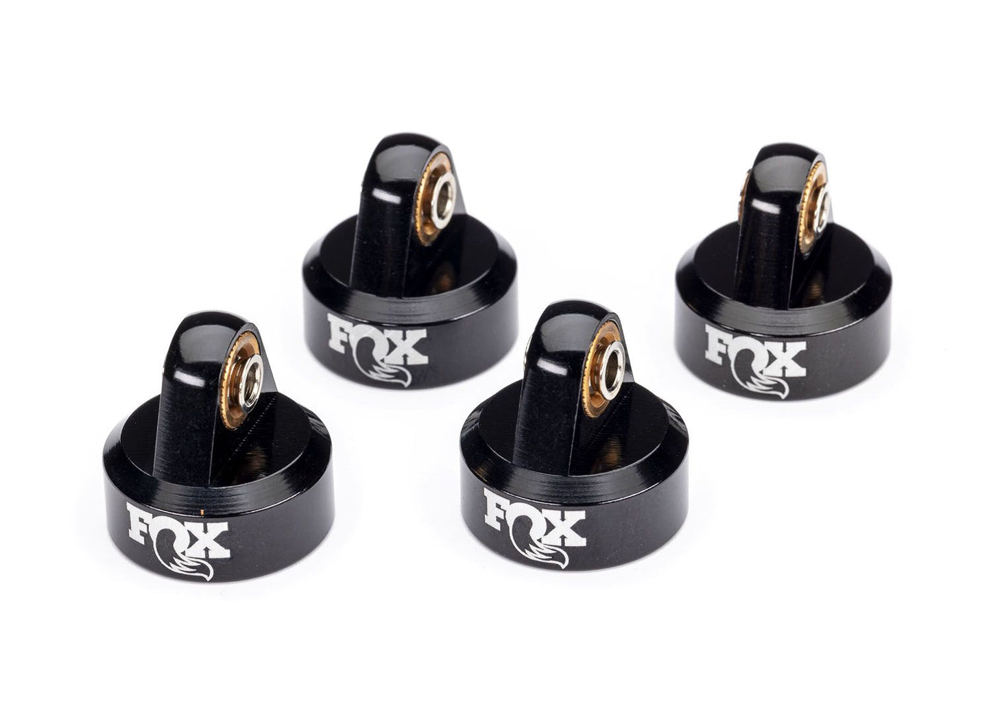 Traxxas Fox Black Aluminum GTR Shock Caps (4), TRA-8456