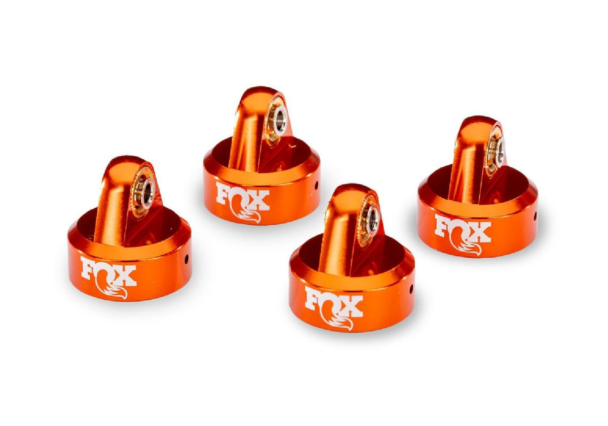 Traxxas Fox Orange Aluminum GTR Shock Caps (4), TRA-8465
