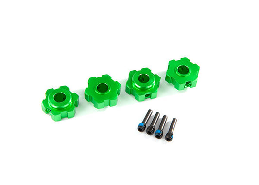 Maxx Wheel hubs, hex, aluminum (anodized) (4)/ 4x13mm screw pins (4), TRA-8956X
