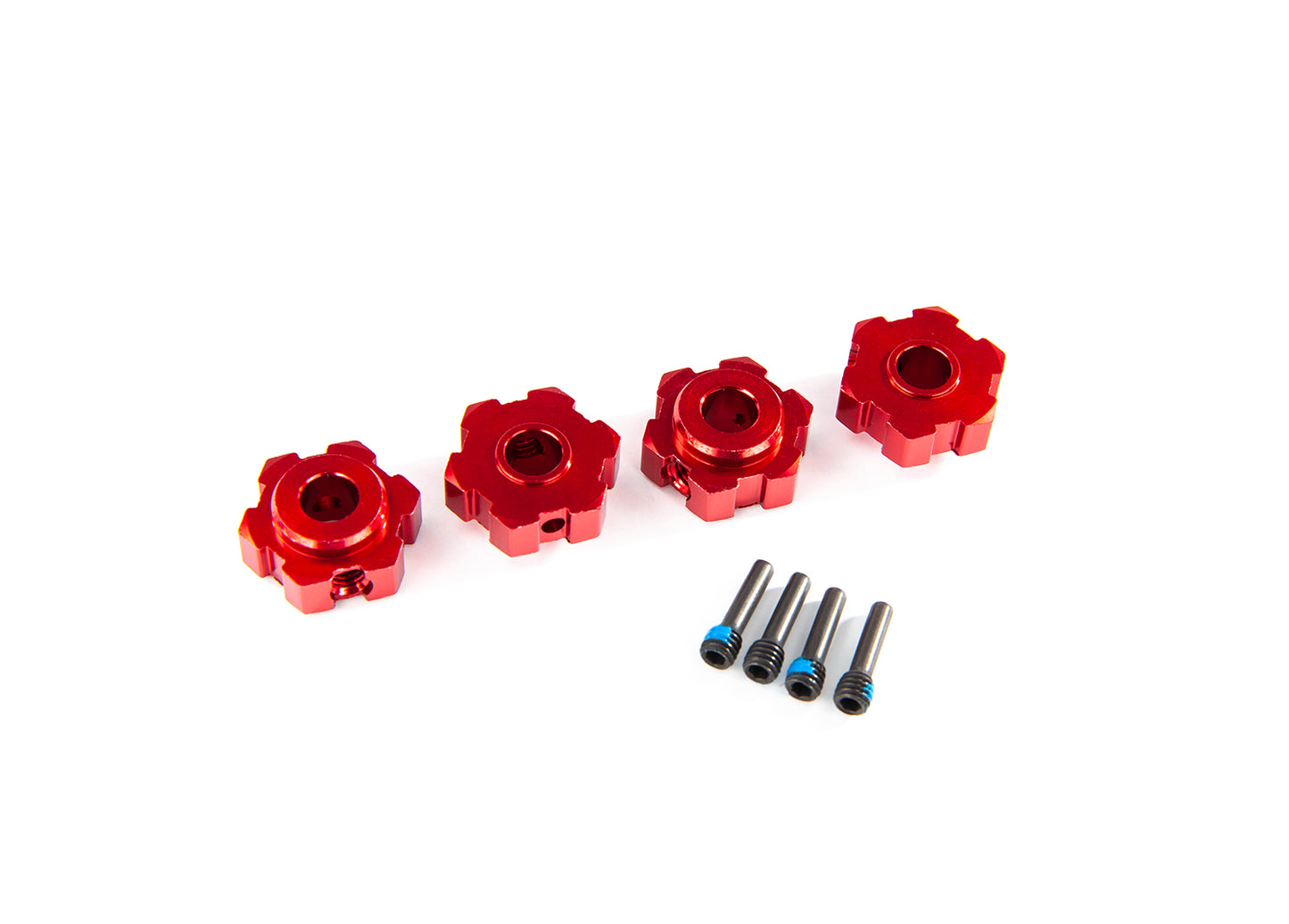 Maxx Wheel hubs, hex, aluminum (anodized) (4)/ 4x13mm screw pins (4), TRA-8956X