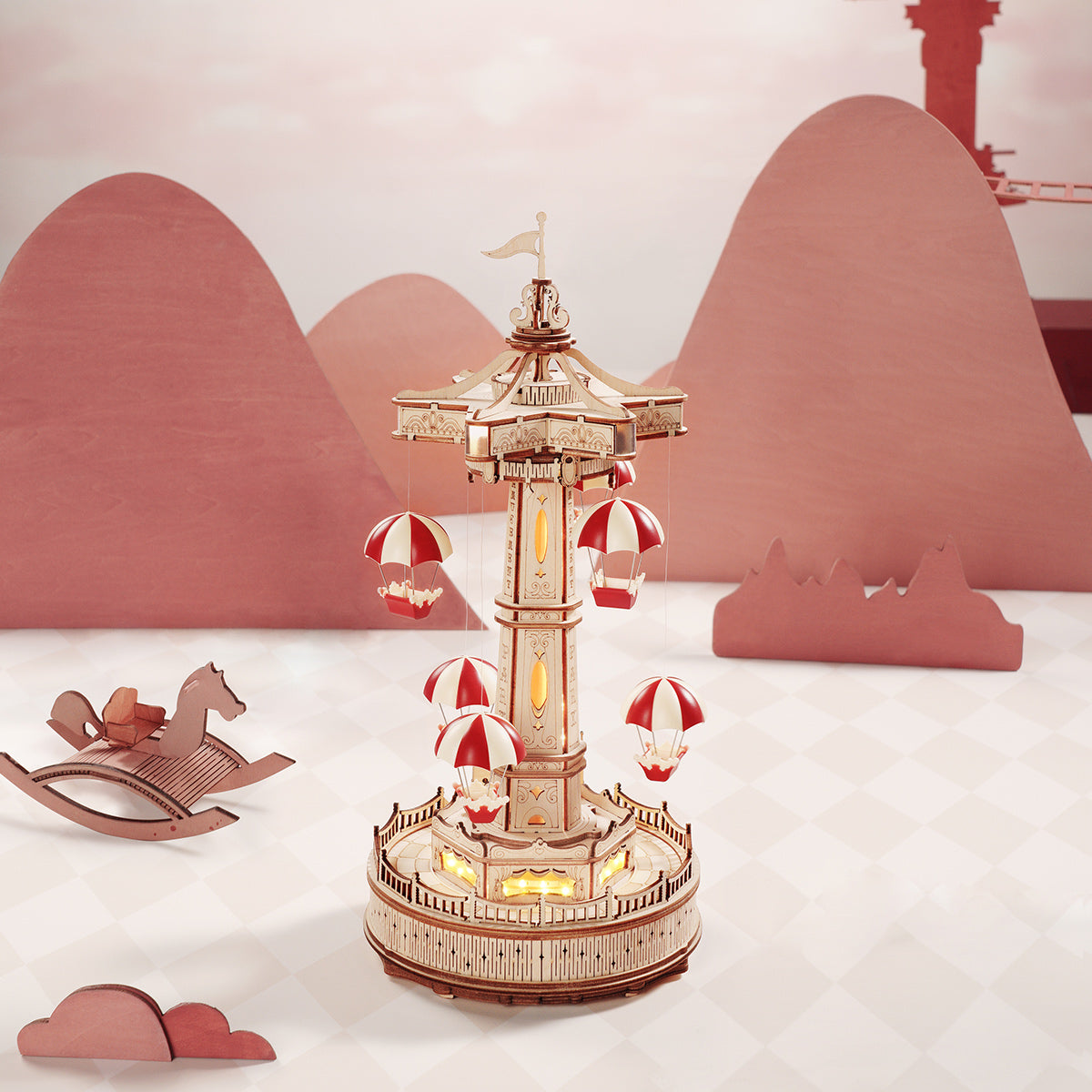 Rokr Parachute Tower DIY Music Box 3D Puzzle, ROEEA01