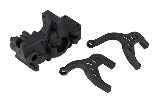 RC10B6.1 FT Laydown Gearbox and Chassis Braces, carbon ASC-91952