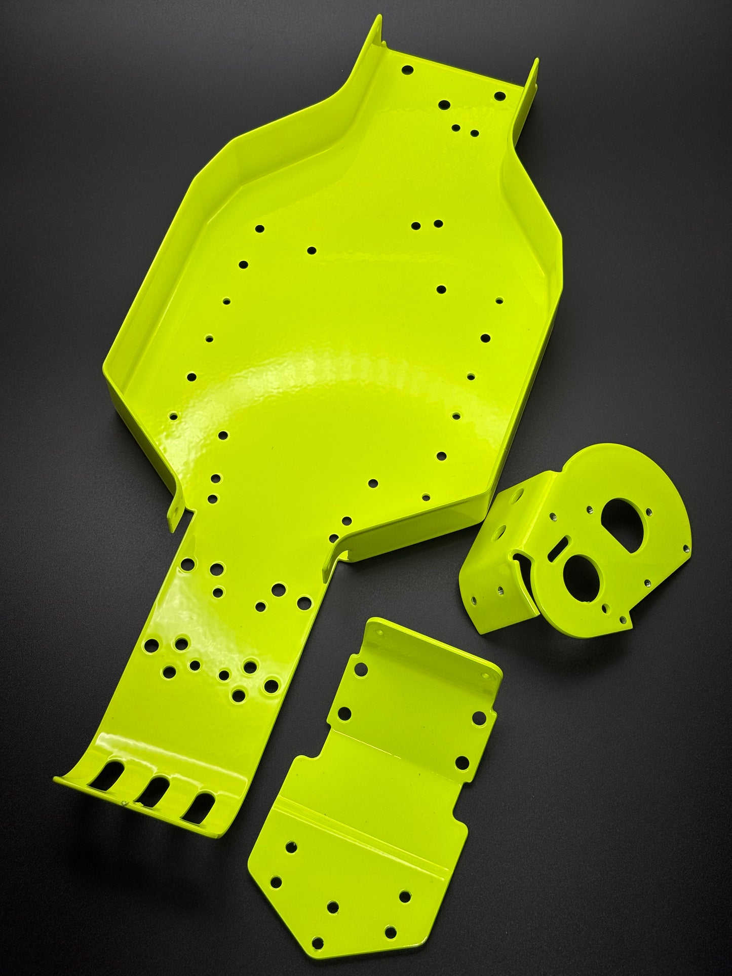 Associated RC10T Powder Coated Tub Chassis, Nose Plate, Motor Mount