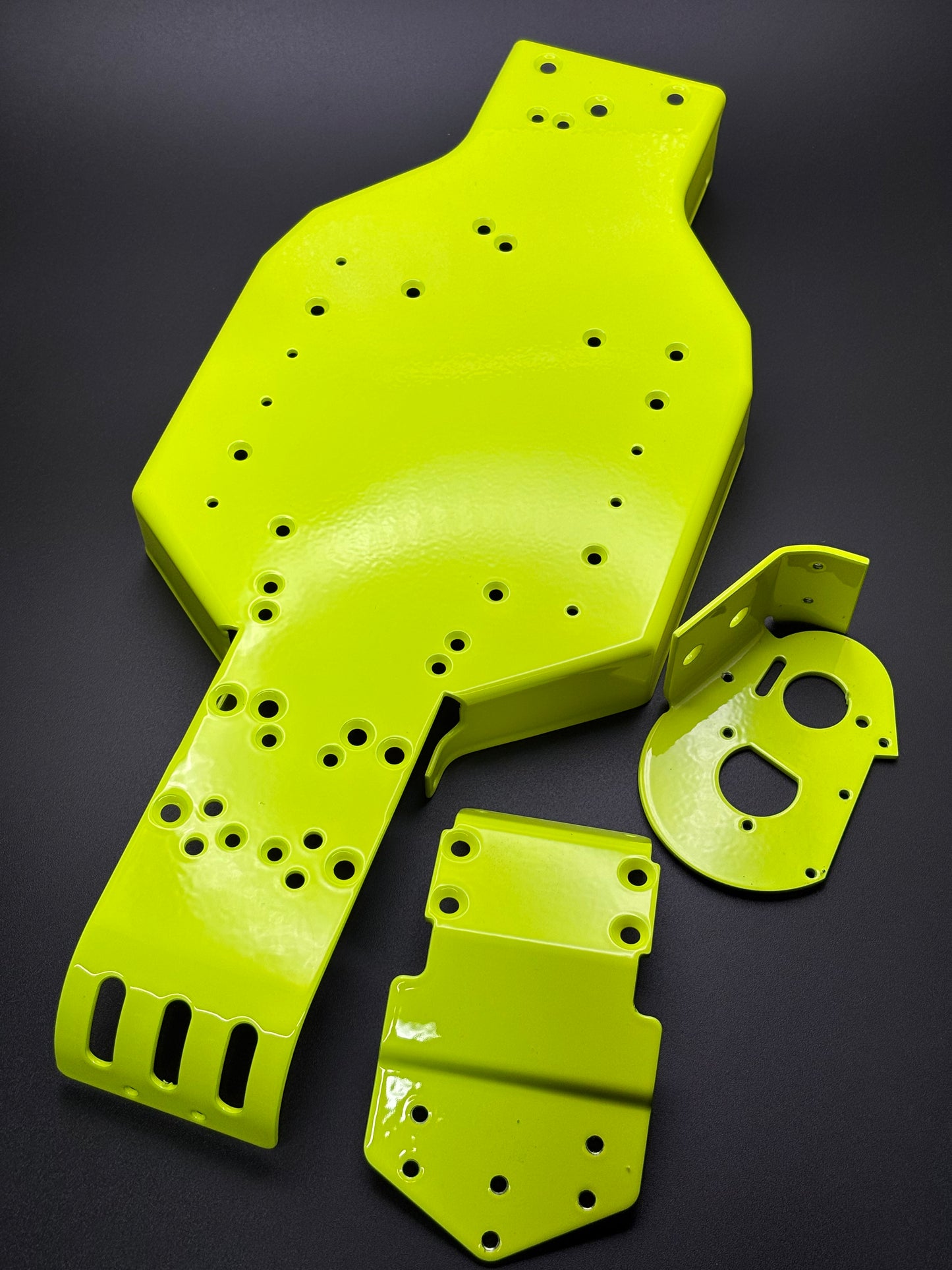 Associated RC10T Powder Coated Tub Chassis, Nose Plate, Motor Mount