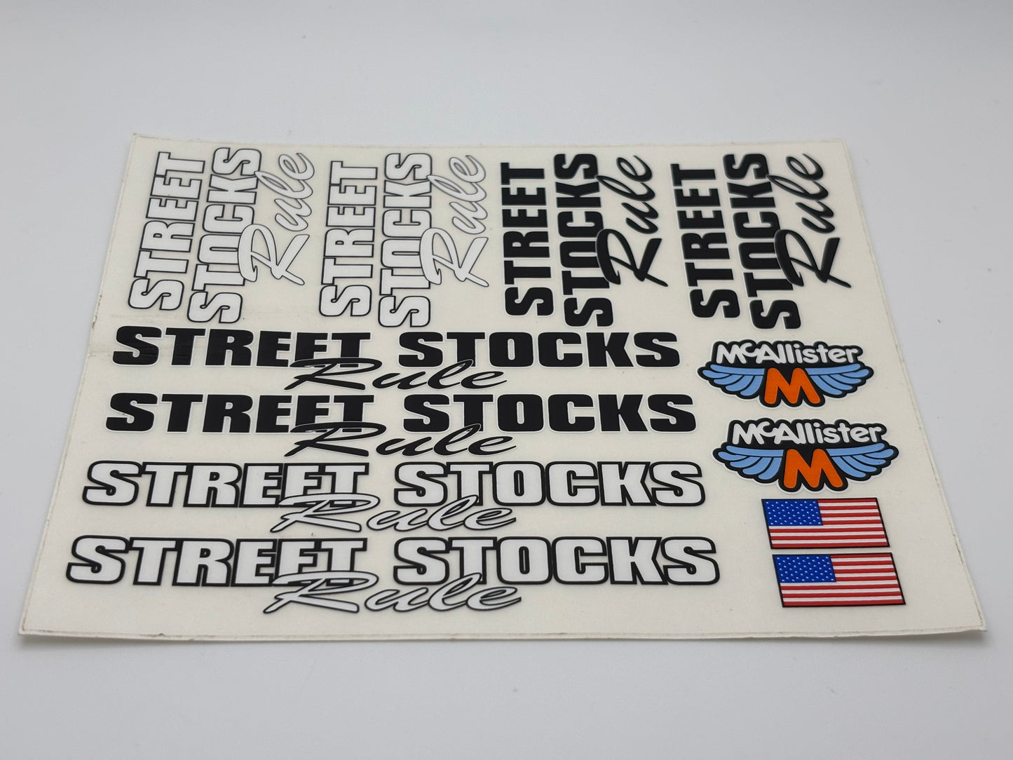 McAllister Racing Street Stocks Rule Decal Sheet, MCA-D516