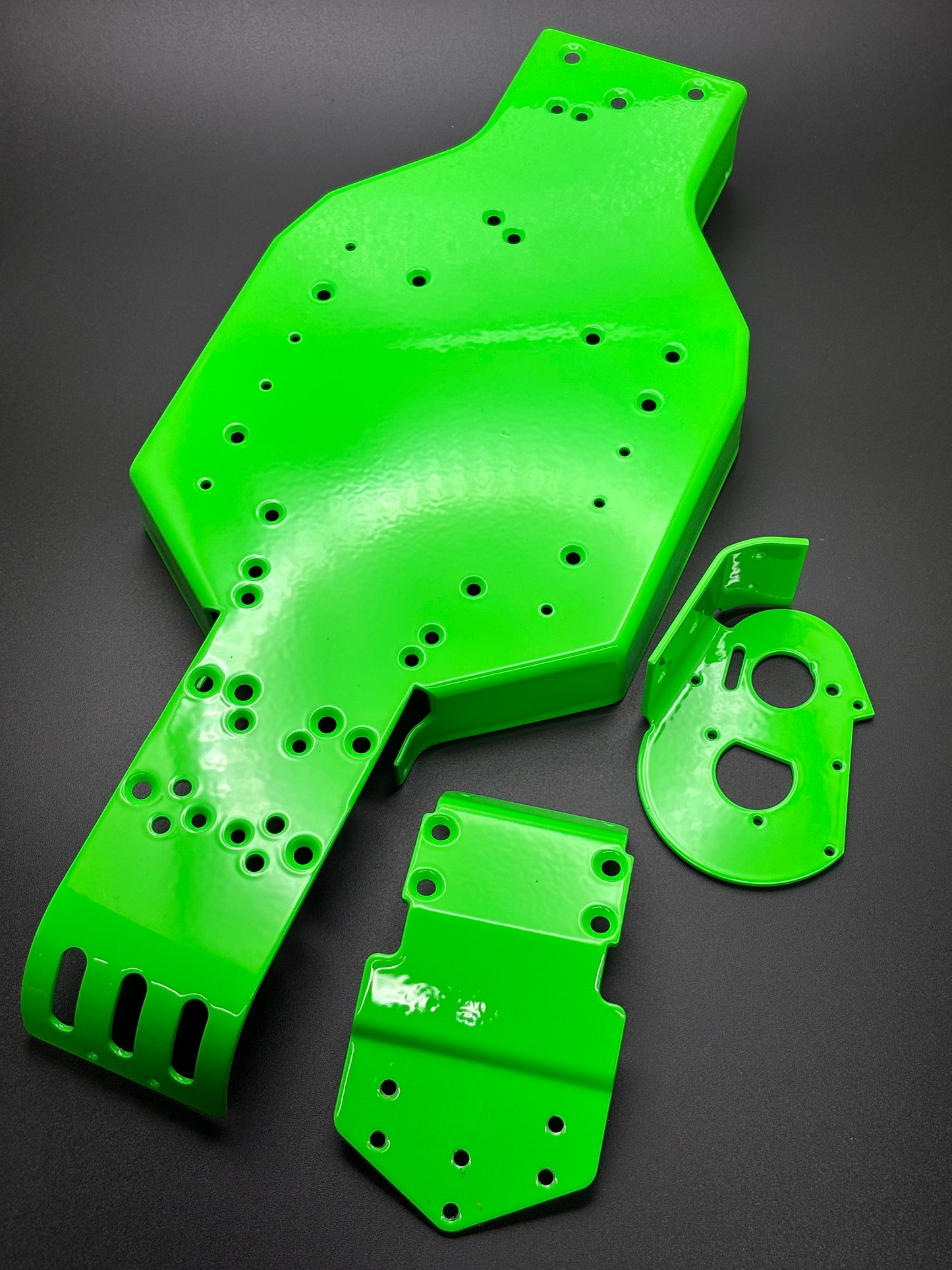 Associated RC10T Powder Coated Tub Chassis, Nose Plate, Motor Mount