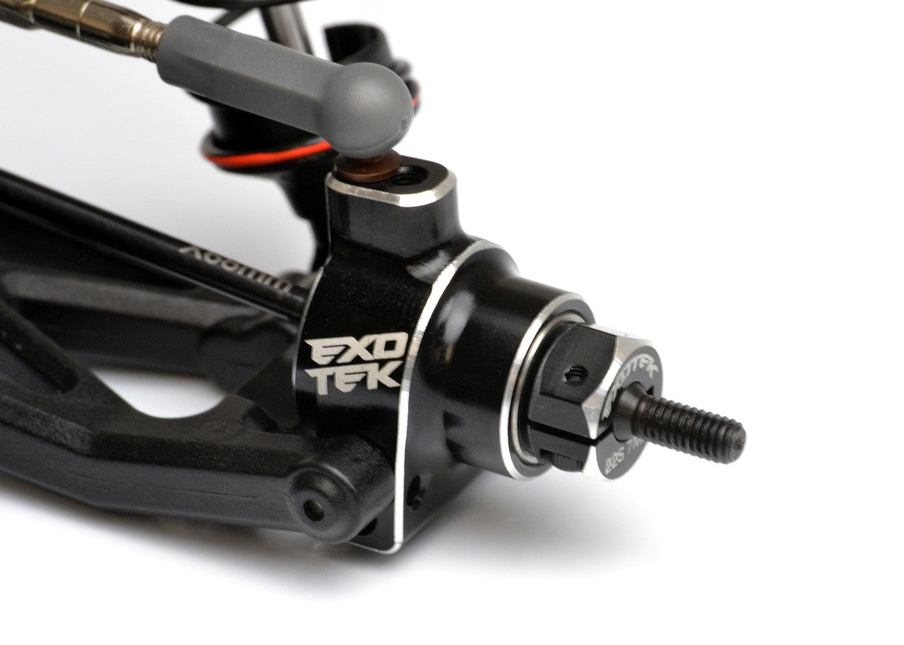 Losi 22S SPRINT REAR HD HUB SET, 1pr 7075 black w/ silver, EXO2326