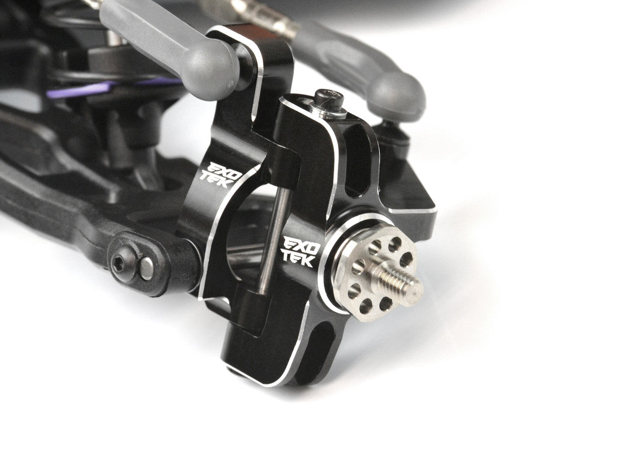 Losi 22S SPRINT HD FRONT SPINDLE HUB SET, 1pr 7075 black w/ silver, EXO2328