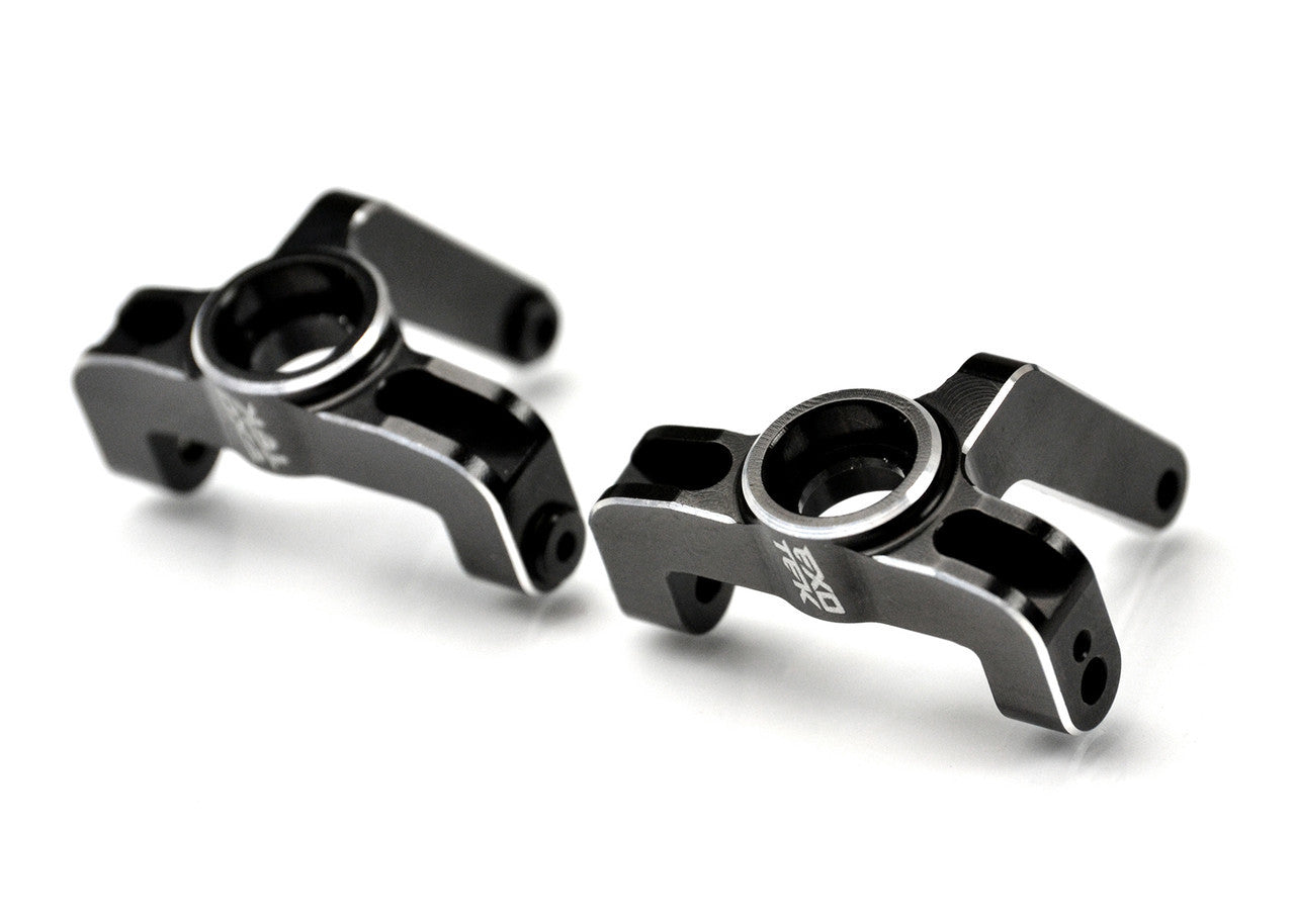 Losi 22S SPRINT HD FRONT SPINDLE HUB SET, 1pr 7075 black w/ silver, EXO2328