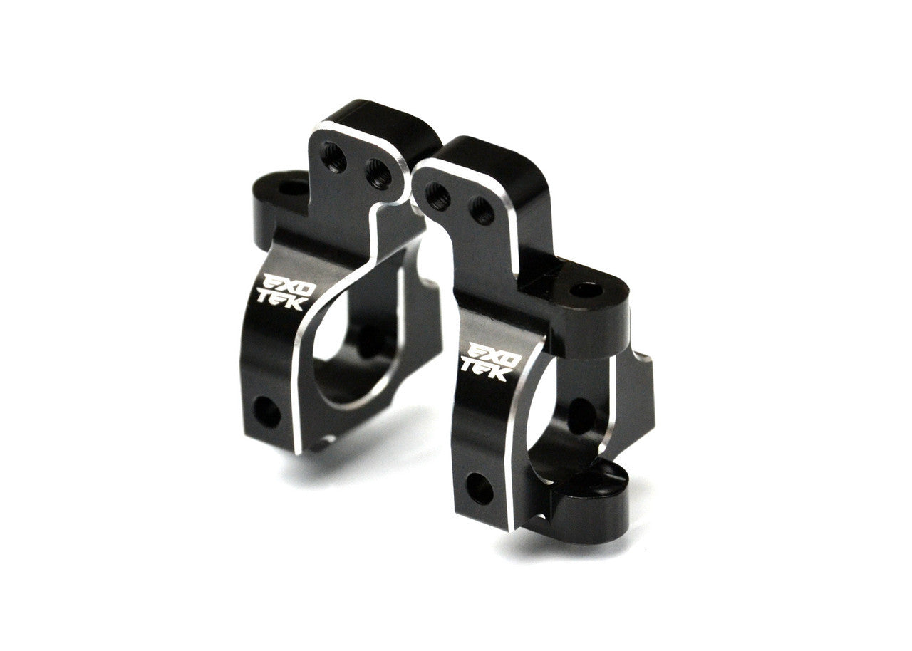 Losi 22S SPRINT HD CASTER BLOCK SET, 1pr 7075 black w/ silver, EXO2327