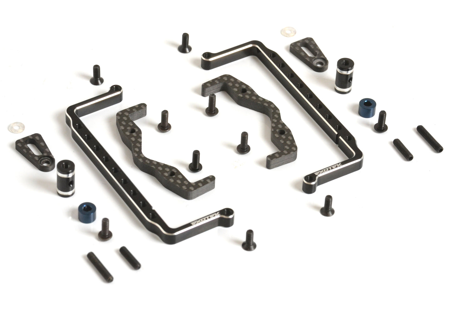 RC10 CLASSIC SHORTY PACK TRAY AND CUPS, 7075 and carbon fiber, EXO2365