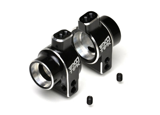 Losi 22S SPRINT REAR HD HUB SET, 1pr 7075 black w/ silver, EXO2326