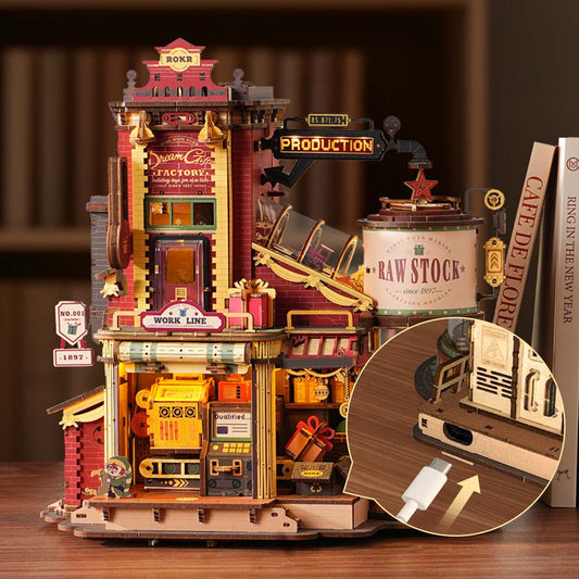 Rokr Christmas Dream Gift Factory DIY Music Box 3D Puzzle, ROEEAB01