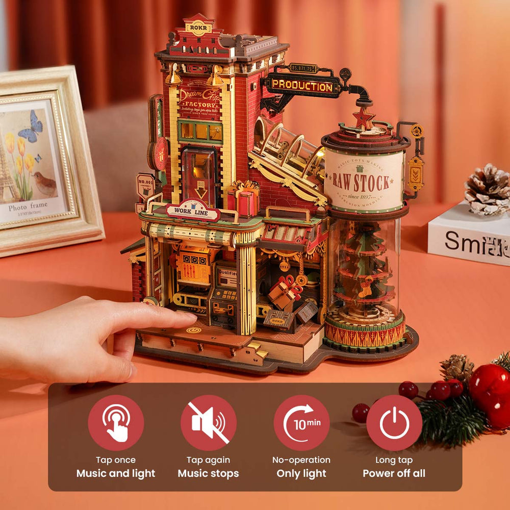 Rokr Christmas Dream Gift Factory DIY Music Box 3D Puzzle, ROEEAB01