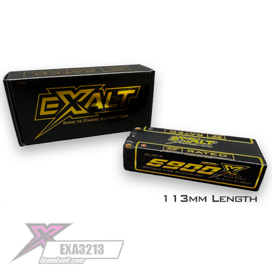 Team Exalt X-Rated 2S 160C Mid Shorty Lipo Battery (7.4V/6900mAh) w/5mm Bullets, EXA3213