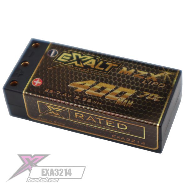 Team Exalt X-Rated 2S 70C Mini Z Shorty Lipo Battery (7.4V/400mAh), EXA3214