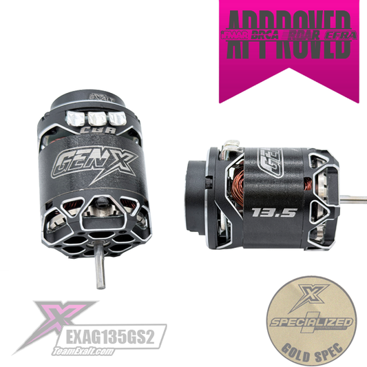 Team Exalt Gen-X 13.5T Gold Spec 2s Brushless Motor, EXAG135GS2