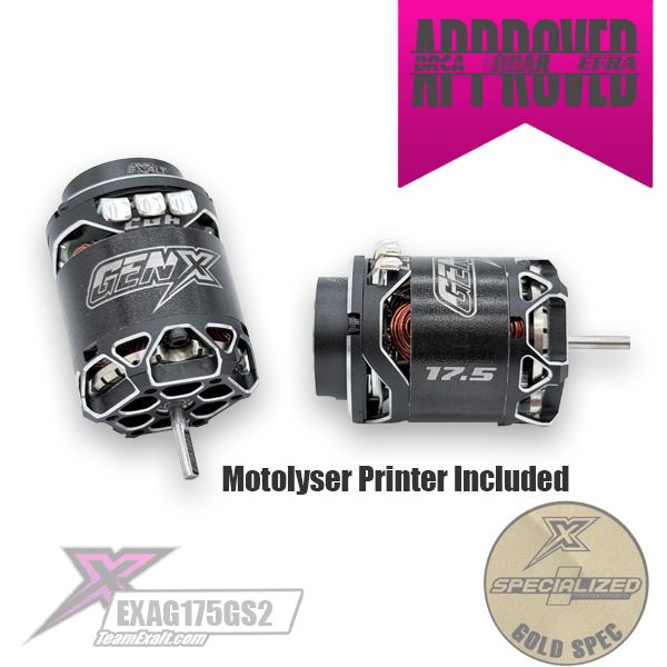 Team Exalt Gen-X 17.5T Gold Spec 2s Brushless Motor, EXAG175GS2