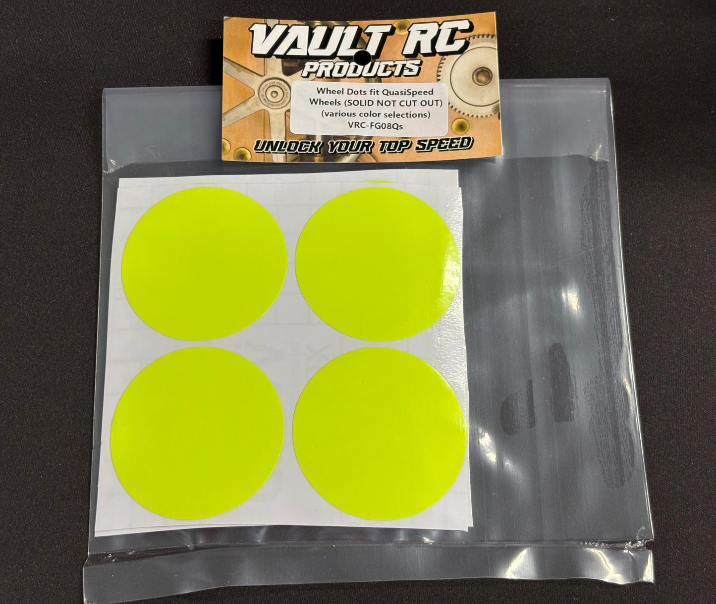 Wheel Dots fit QuasiSpeed Wheels (SOLID NOT CUT OUT), various color selections