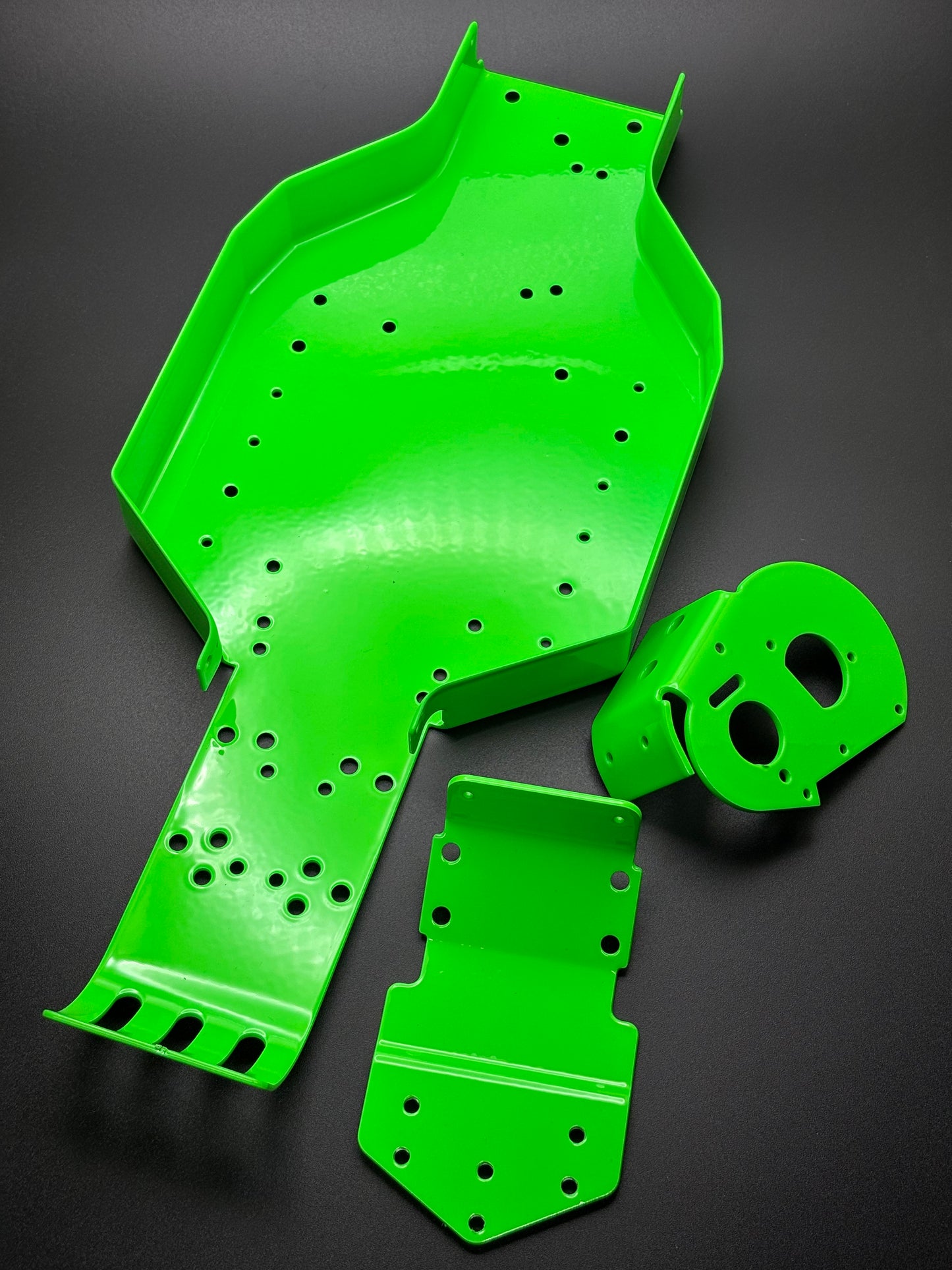 Associated RC10T Powder Coated Tub Chassis, Nose Plate, Motor Mount