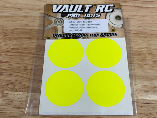 Wheel Dots fits BSR Dirtoval Foam Tire Wheels, various color selections