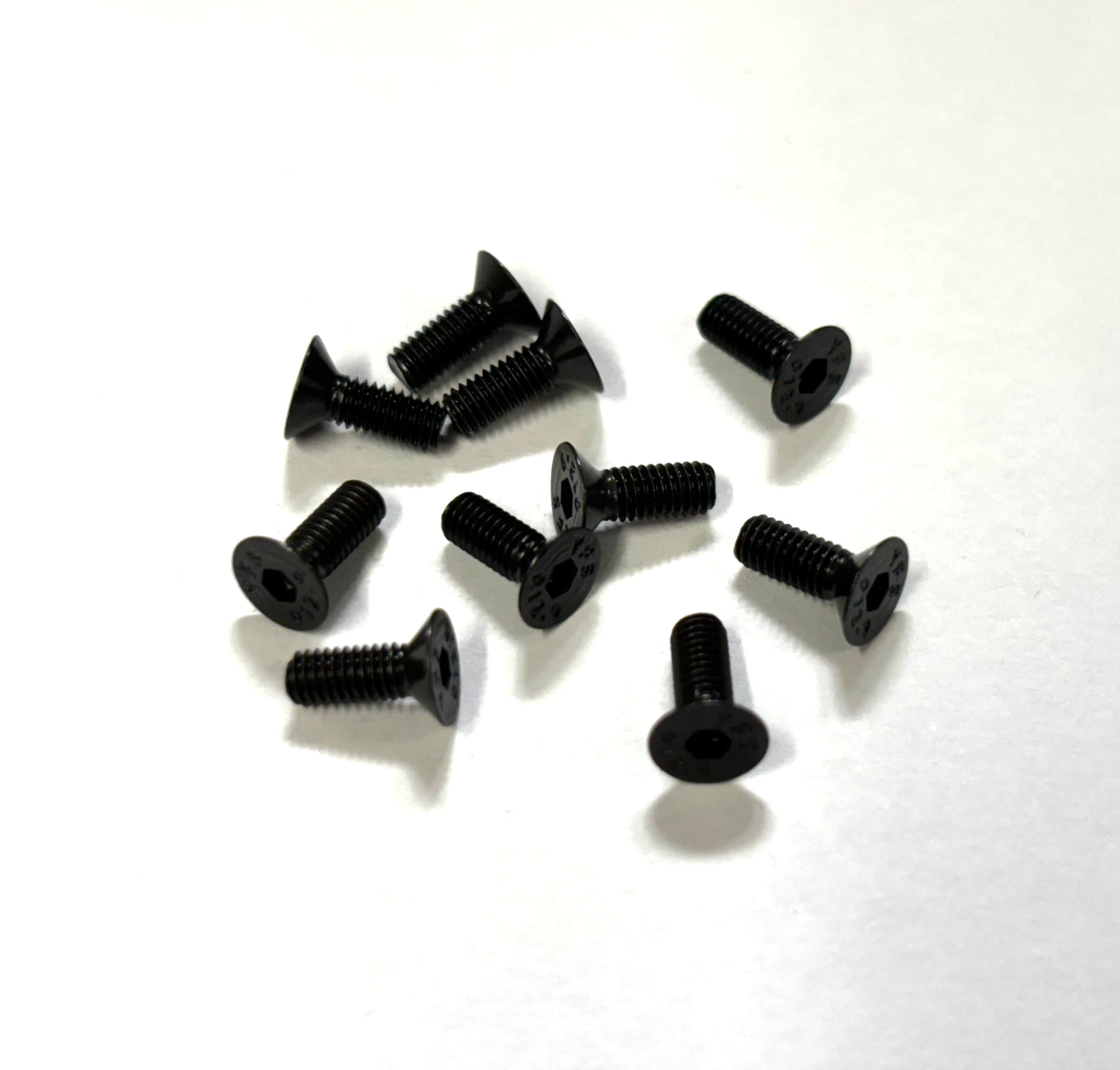 M3 x 8mm Flat Head Screws (Black Steel) Set of 10, VRC-8300