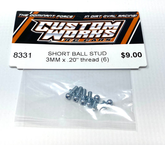 Short Ball Stud - 3mm x 0.20" Thread (6), CW-8331
