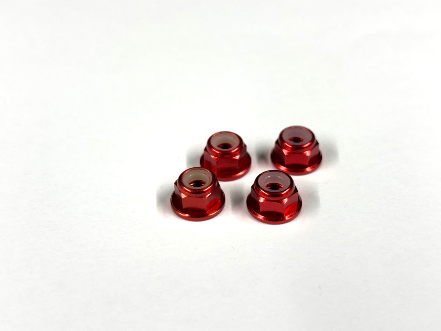 4mm Hex Lock Nut Flanged - Aluminum