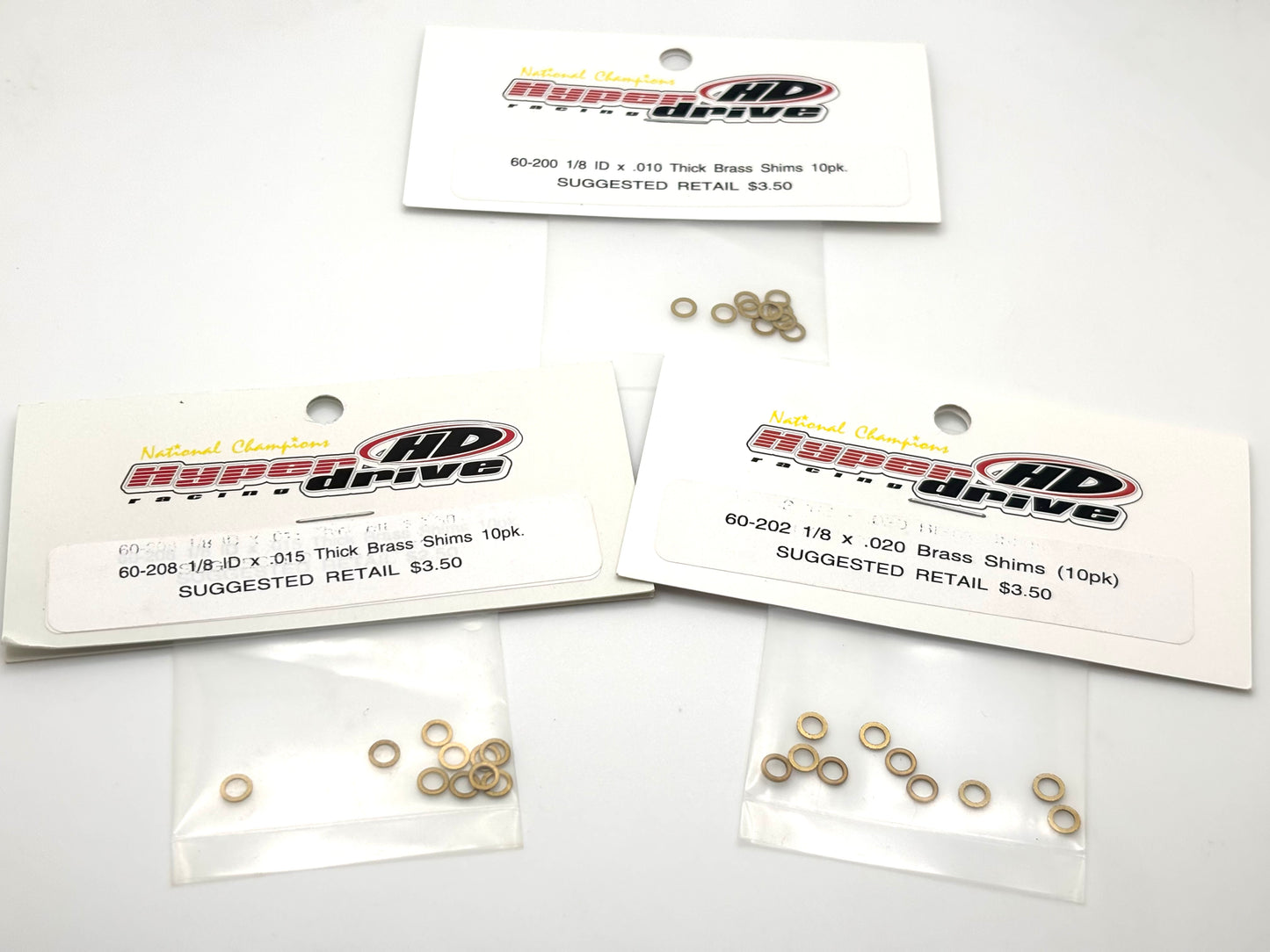 HyperDrive Brass Motor Shims 1/8 ID (10 pk)