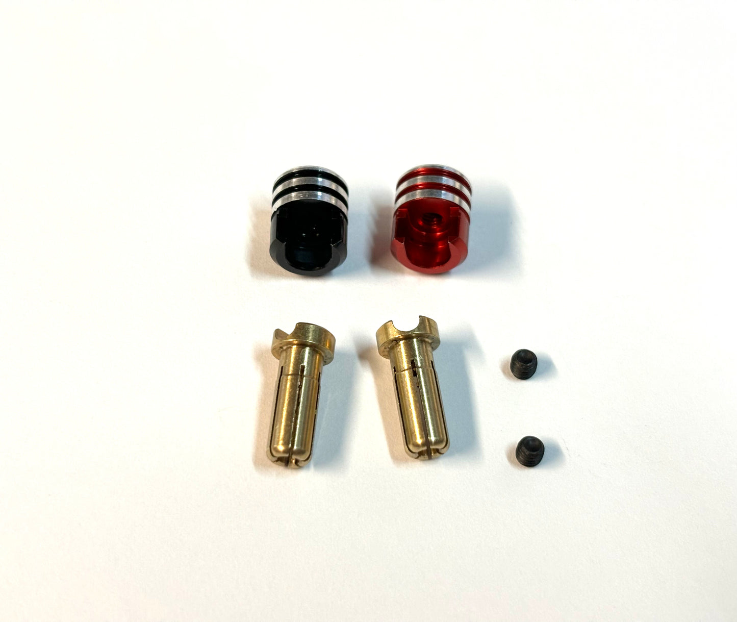 Heatsink Bullet Plug Grips w/ 5mm or 4mm Bullets (Black/Red)