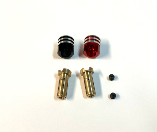Heatsink Bullet Plug Grips w/ 5mm or 4mm Bullets (Black/Red)