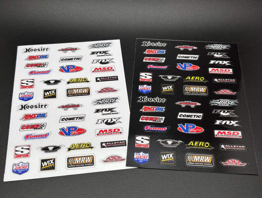 Racing Logos Contingency Decal Sticker Sheet (logo set 1), CC-9021