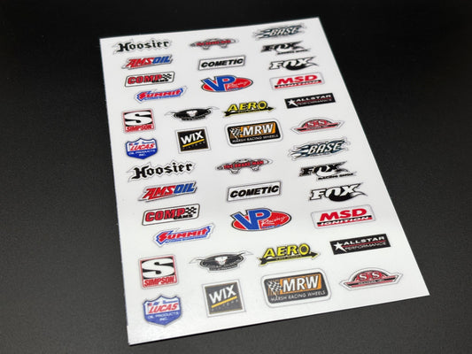 Racing Logos Contingency Decal Sticker Sheet (logo set 1), CC-9021