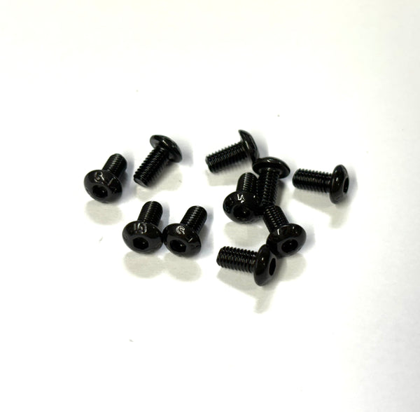 M3 x 5mm Button Head Screws (Black Steel) Set of 10, VRC-8306