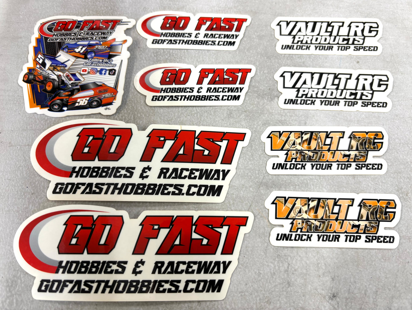 Go Fast Hobbies & Raceway Decal Sticker Pack