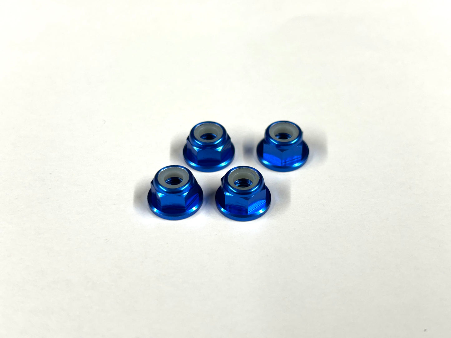 4mm Hex Lock Nut Flanged - Aluminum