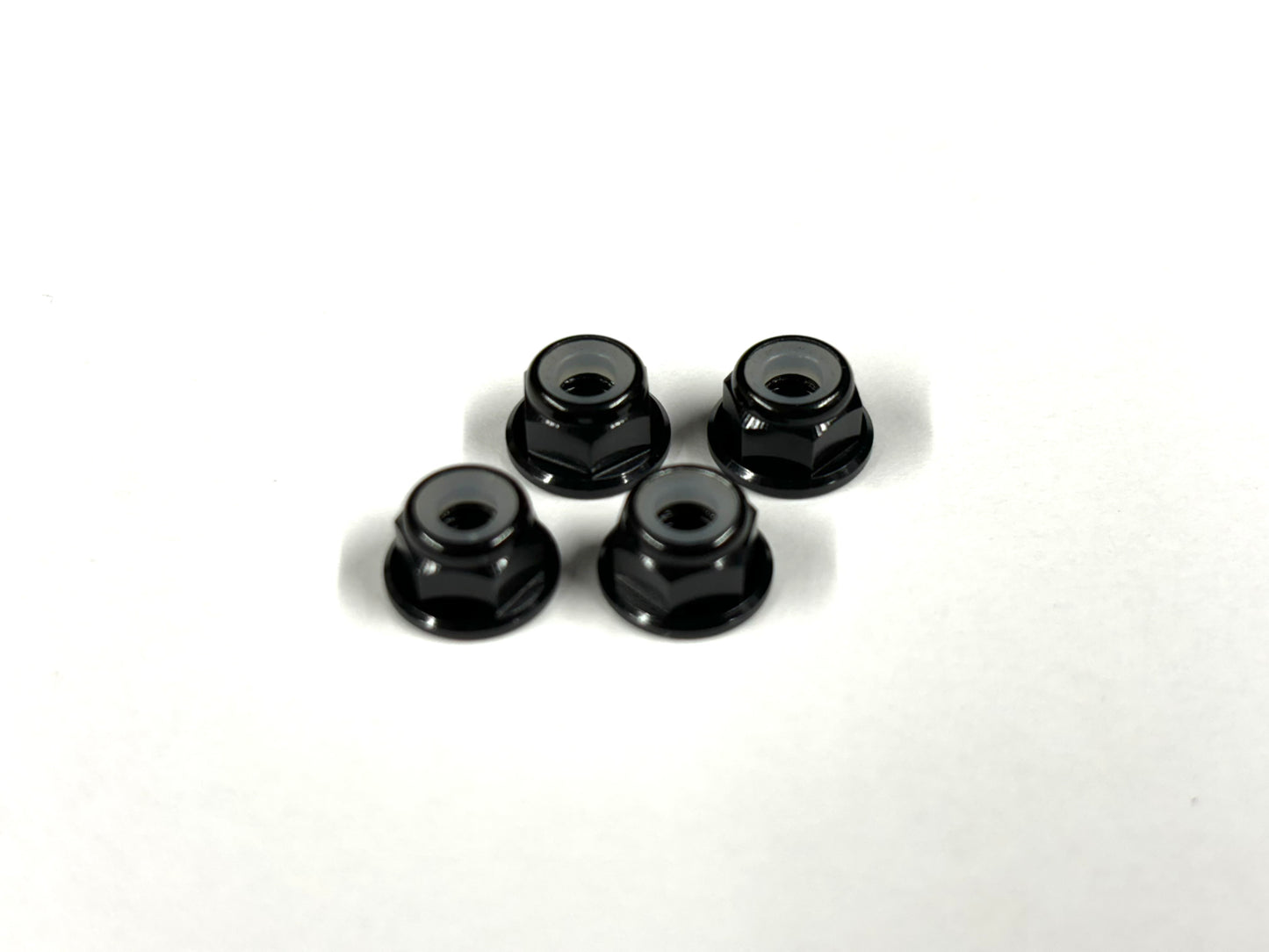 4mm Hex Lock Nut Flanged - Aluminum