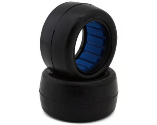 HotRace 1/10 2.2" Slick 2WD/4WD Rear Tires w/Inserts (2) (White), HR-003-2111