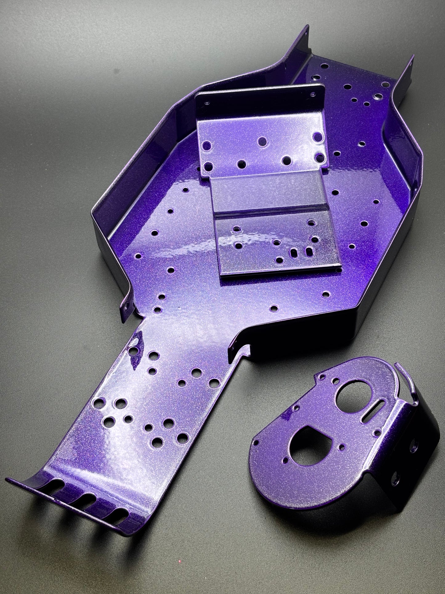 Associated RC10 Powder Coated Tub Chassis, Nose Plate, Motor Mount