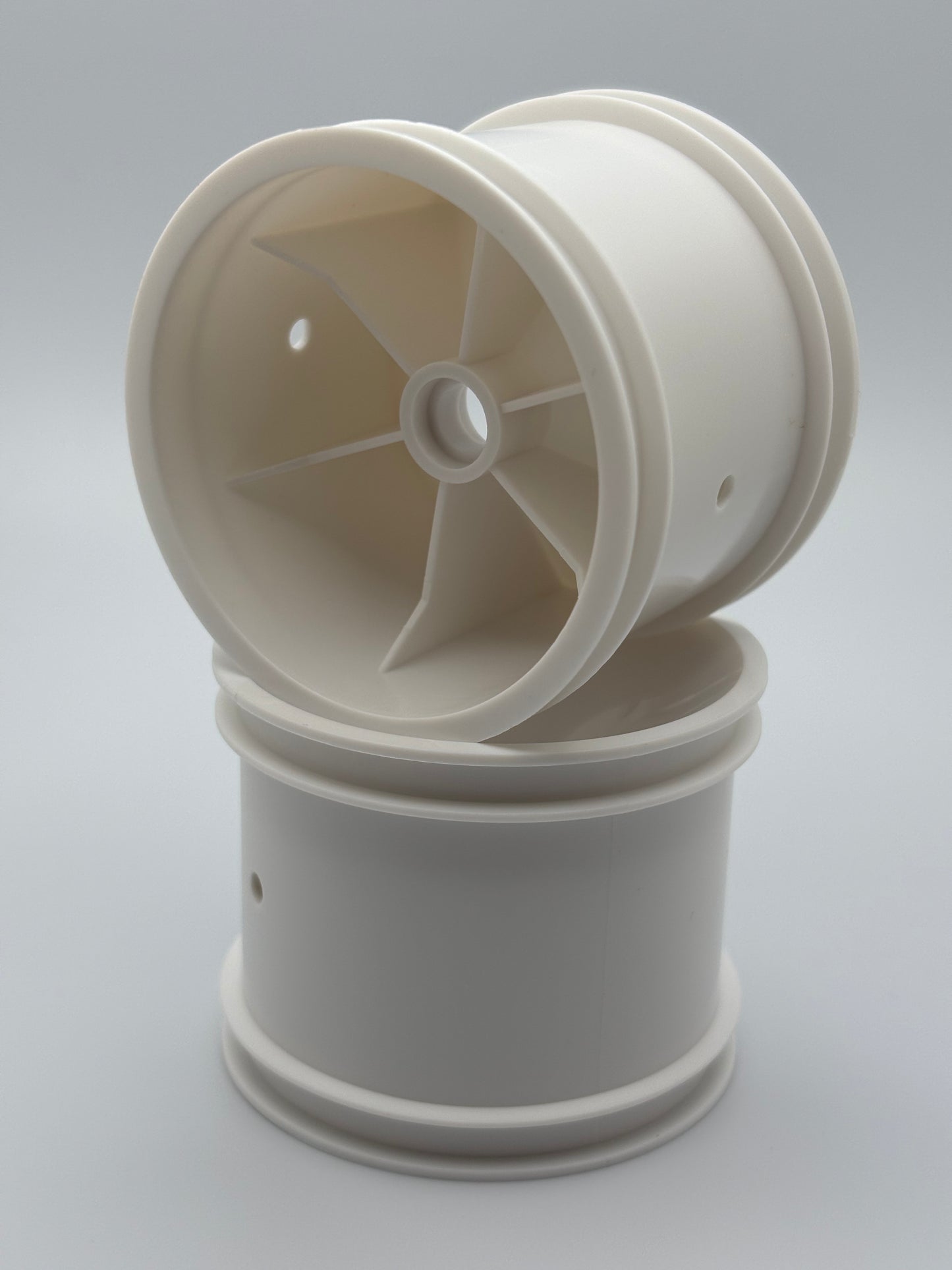 RC10T White Truck Front Wheels, ASC-7861