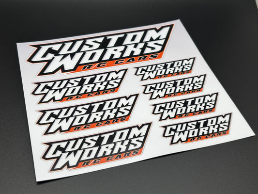 Custom Works Logo Decals Sticker Sheet
