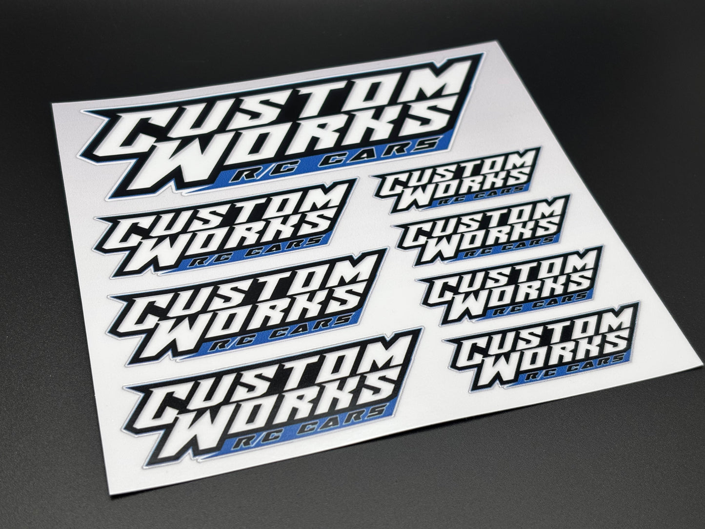 Custom Works Logo Decals Sticker Sheet