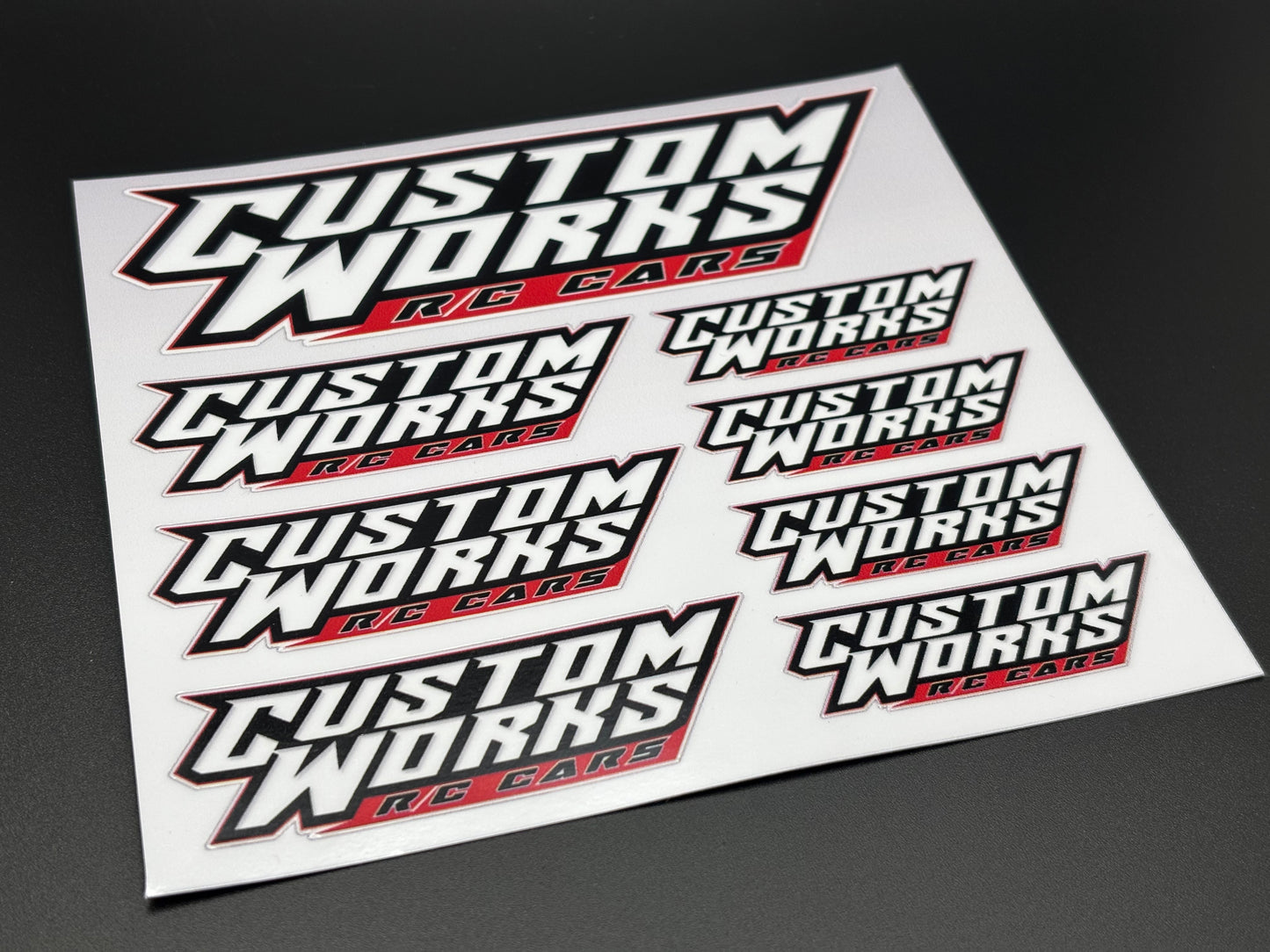 Custom Works Logo Decals Sticker Sheet