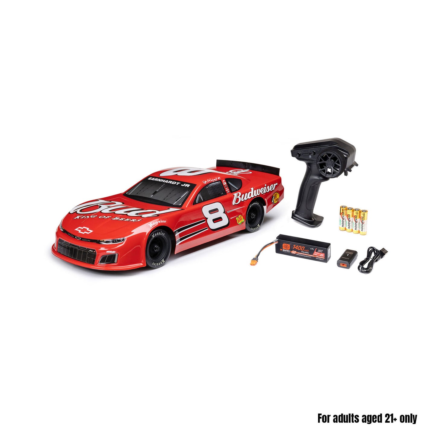 Team Losi 1/12 Asphalt Late Model RC Race Car Dale Earnhardt Jr. No. 8 2025 Budweiser Chevrolet ZL1 2S AWD On-Road, LOS-3104T2