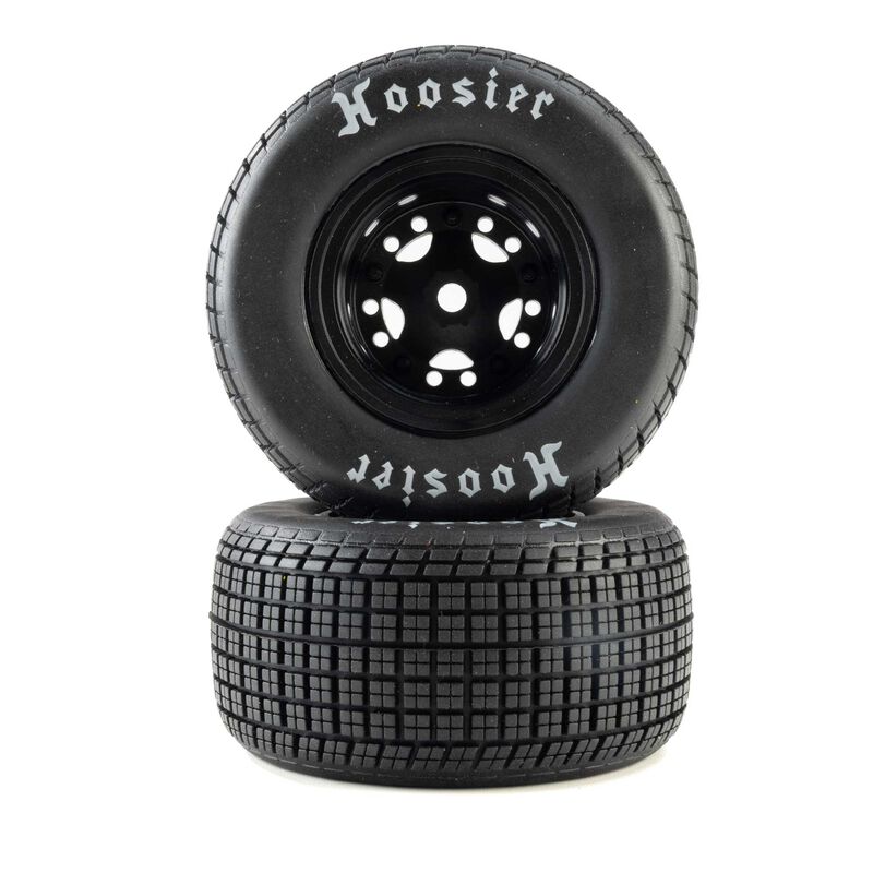 Team Losi Mounted Black Wheel Hoosier Tires, Soft (2): 22S DLM, LOS-4247