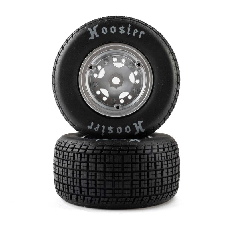 Team Losi Mounted Satin Aluminum Wheel Hoosier Tires, Soft (2): 22S DLM, LOS-4641