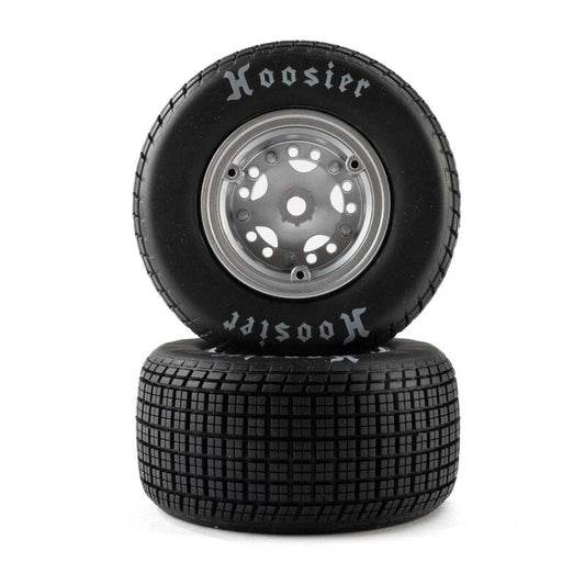 Team Losi Mounted Satin Aluminum Wheel Hoosier Tires, Soft (2): 22S DLM, LOS-4641